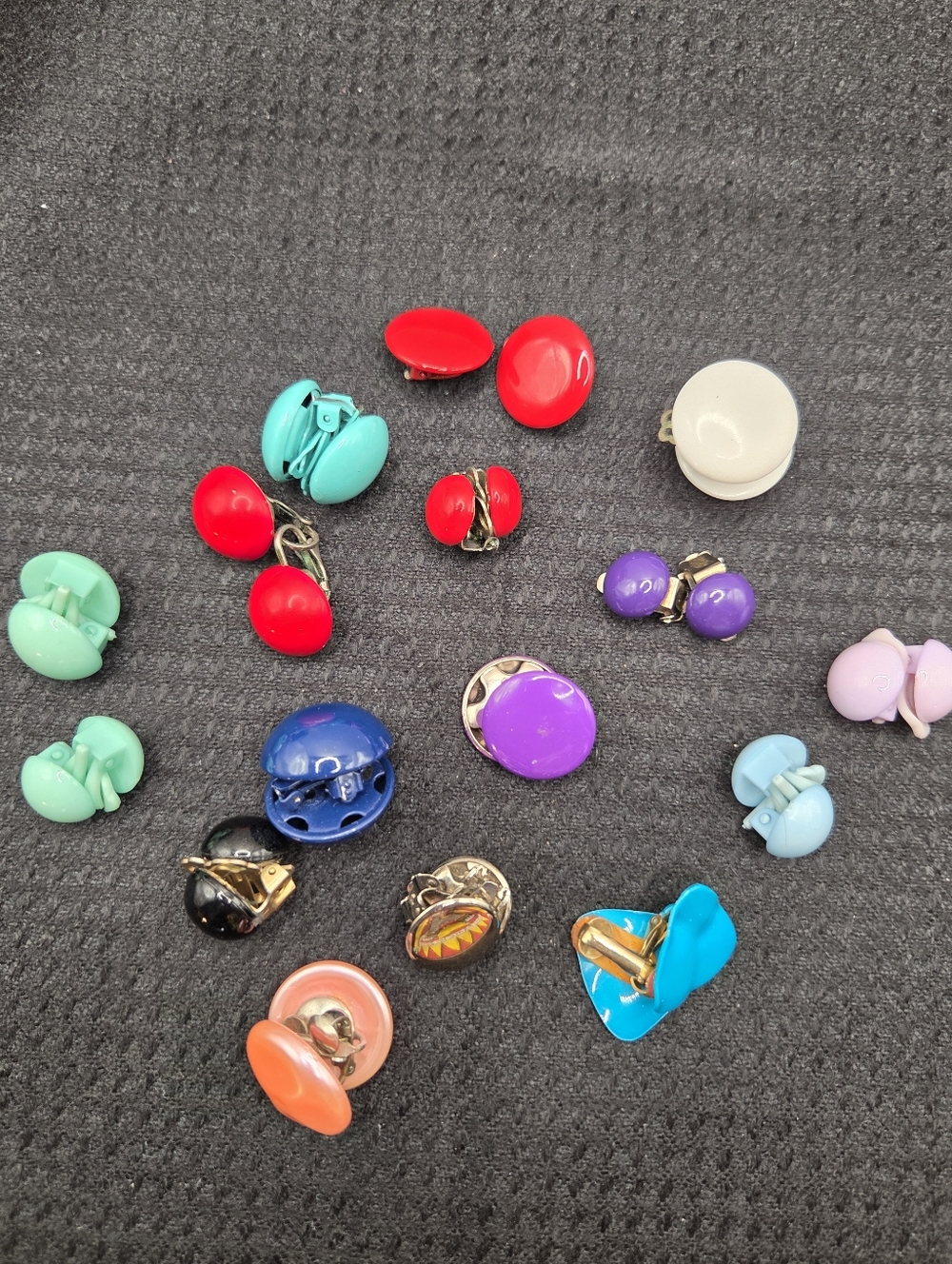 1267. Colorful Assorted Vintage Clip-On Earrings